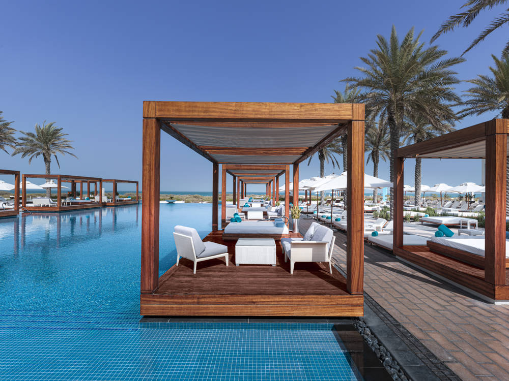 Saadiyat Beach Club beachfront pool and sea view